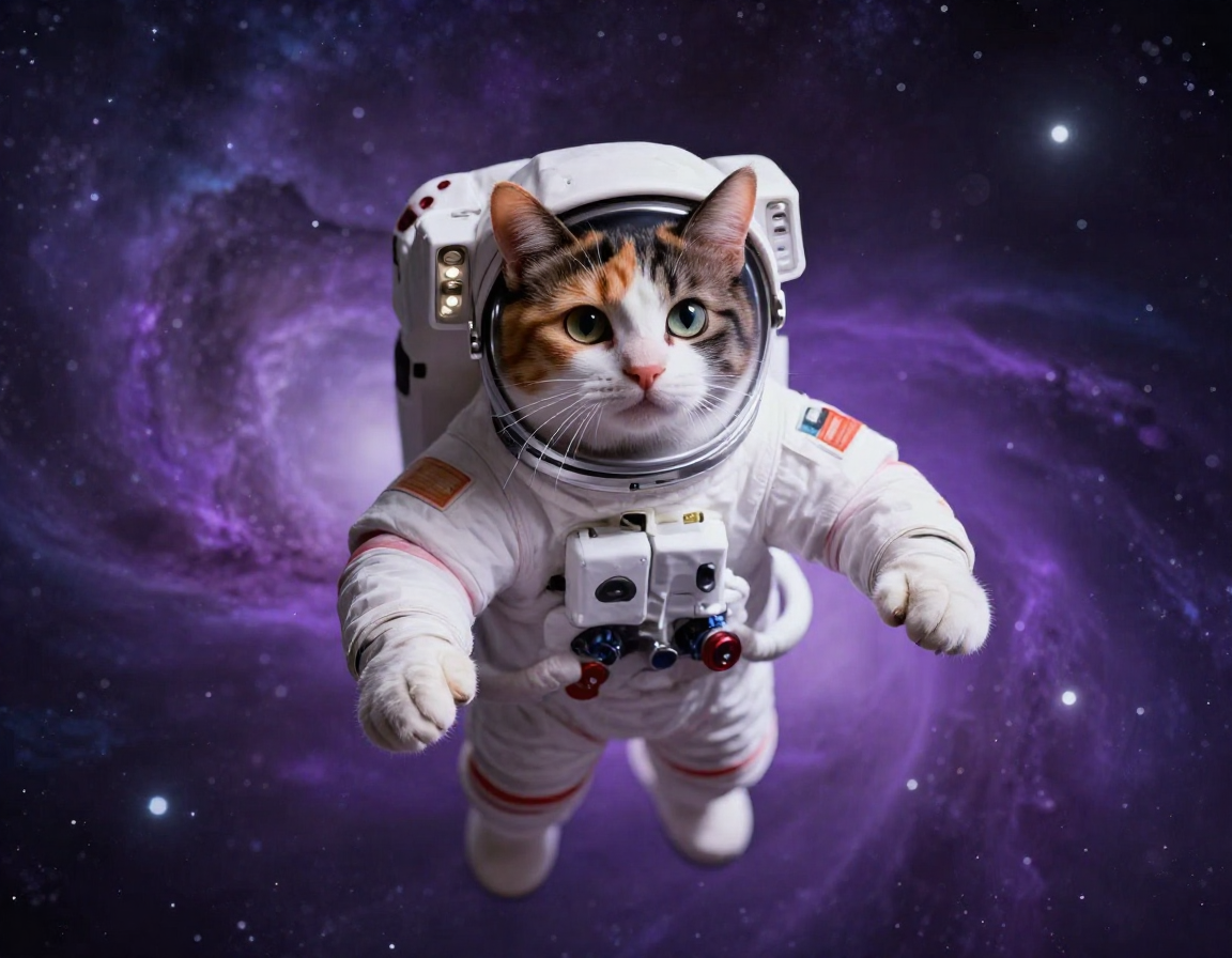 Space cat portrait