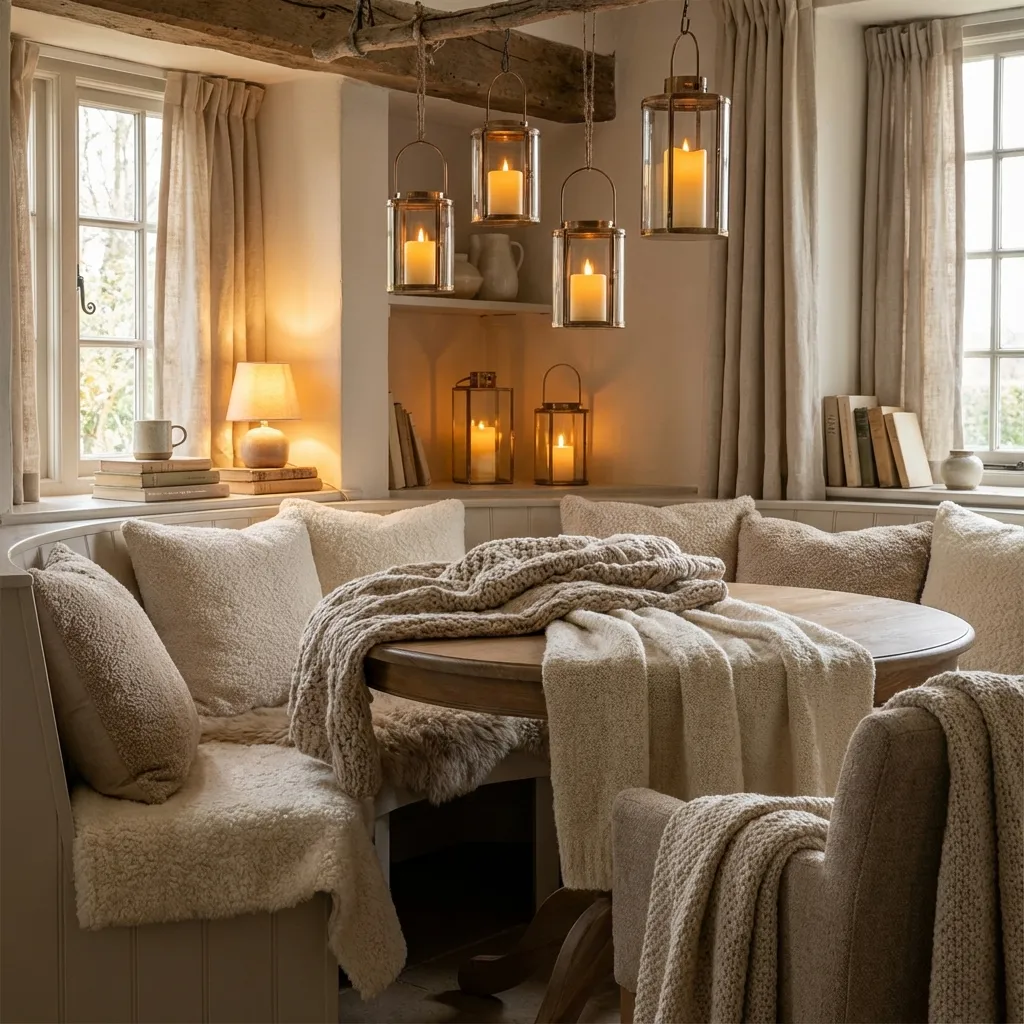 Warm dining nook design